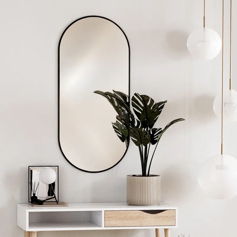 Зеркало навесное Z-16 110х50 см с черной рамкой без подсветки